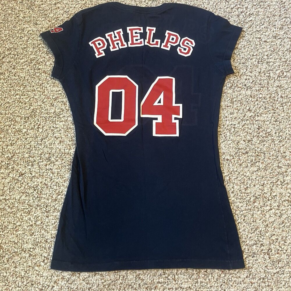 Vintage Speedo Michael Phelps Womens T-Shirt Size S Small 2004 Olympics Team USA